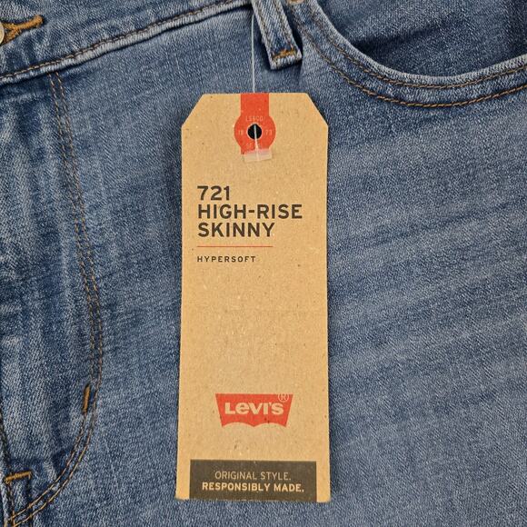 NWT Levis 721 high rise skinny jeans blue denim 16w womens 5838d - Picture 2 of 13